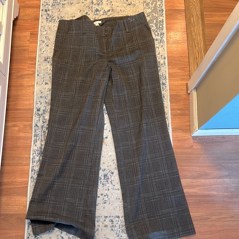 Gray check dress pants